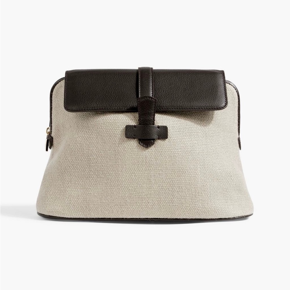 Loro Piana leather-trimmed canvas pouch